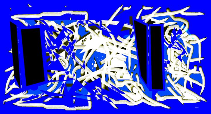 Arts numériques intitulée "CIEL BLEU 2" par Milafair, Œuvre d'art originale, Peinture numérique