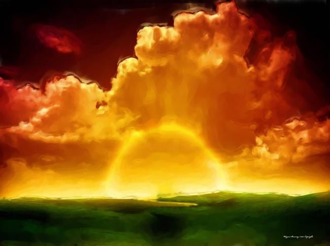 Painting titled "Sunrise Explosion" by Wayne Bonney, Original Art,