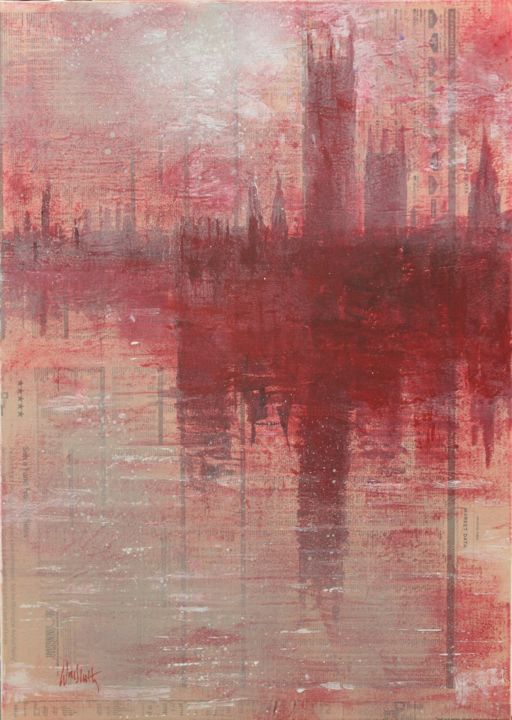 Painting titled "Westminster Blushes" by Wayne Sleeth, Original Artwork, Acrylic Mounted on Wood Stretcher frame