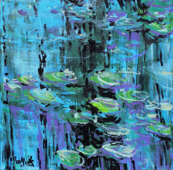 Painting titled "Giverny Study n°10…" by Wayne Sleeth, Original Artwork, Acrylic Mounted on Wood Stretcher frame