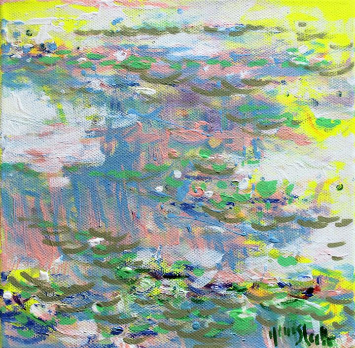 제목이 "Giverny Study n°19…"인 미술작품 Wayne Sleeth로, 원작, 아크릴 나무 들것 프레임에 장착됨