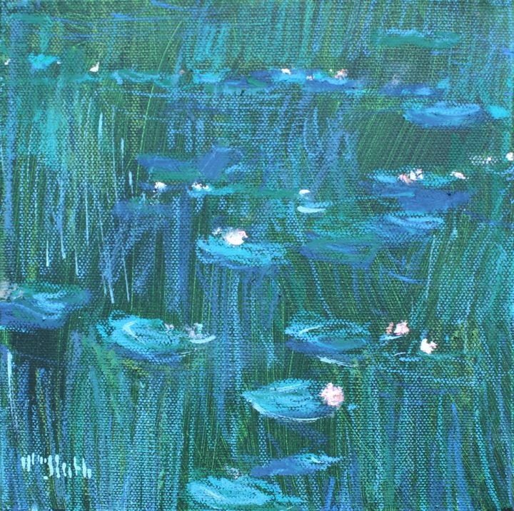 Painting titled "Giverny Study no.22" by Wayne Sleeth, Original Artwork, Acrylic Mounted on Wood Stretcher frame