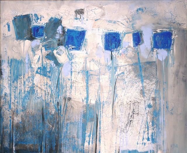 绘画 标题为“Composition (Blue F…” 由Wayne Sleeth, 原创艺术品, 油