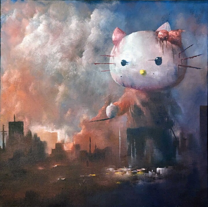 Painting titled "Catastrophe" by Waynester, Original Artwork, Oil