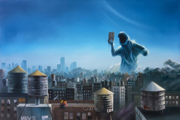 Картина под названием "New York Is Good En…" - Waynester, Подлинное произведение искусства, Масло