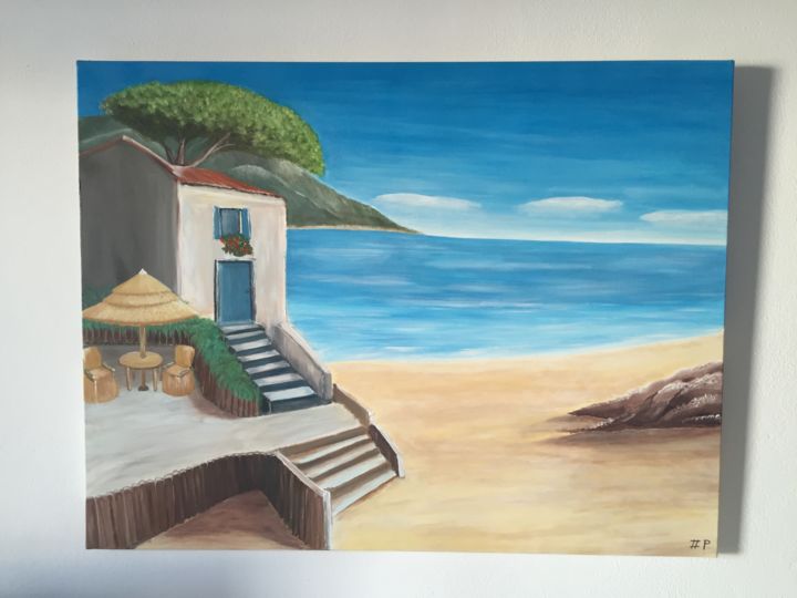 Peinture intitulée "Ma maison de pêcheu…" par Wdiez, Œuvre d'art originale, Acrylique