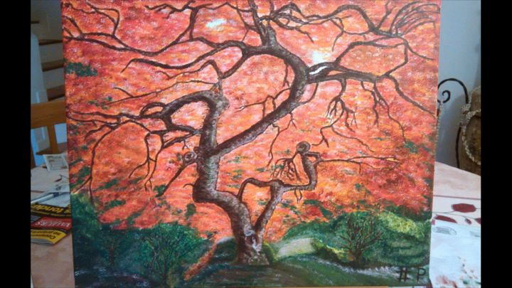 Peinture intitulée "arbresorcier.jpg" par Wdiez, Œuvre d'art originale, Acrylique