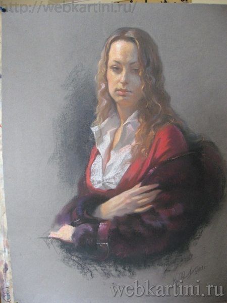 Painting titled "портрет в технике п…" by Dmitrii Almazov, Original Artwork, Oil