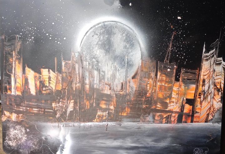 Pintura intitulada "luna" por Wederson Pereira Silva, Obras de arte originais, Tinta spray