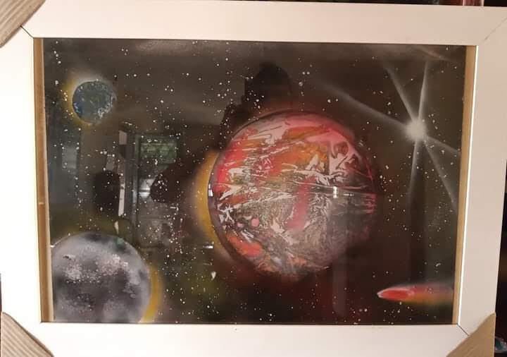 Malerei mit dem Titel "sonifera" von Wederson Pereira Silva, Original-Kunstwerk, Sprühfarbe Auf Andere starre Platte montiert