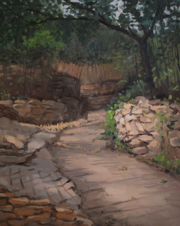 Peinture intitulée "A Path Through the…" par Wei Jia, Œuvre d'art originale, Huile