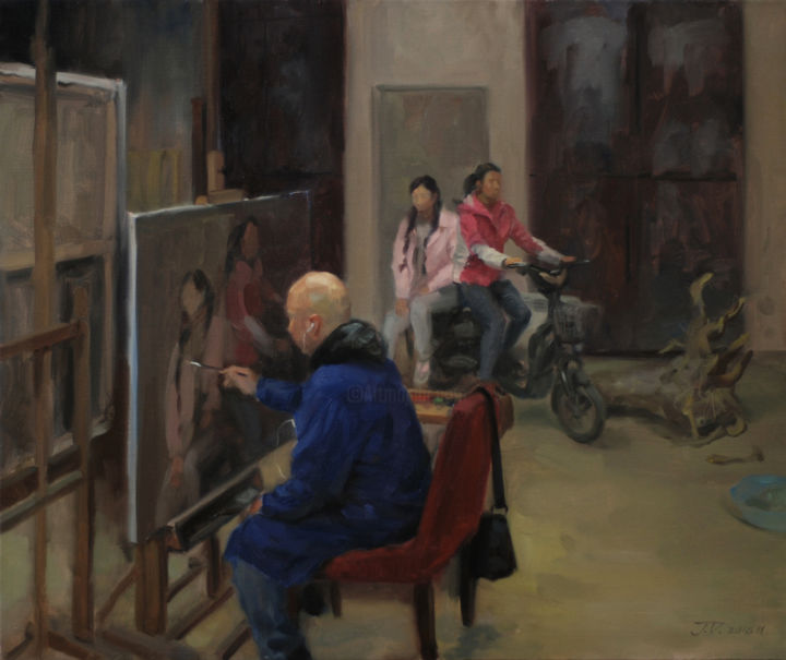 Malarstwo zatytułowany „Studio No.2” autorstwa Wei Jia, Oryginalna praca, Olej