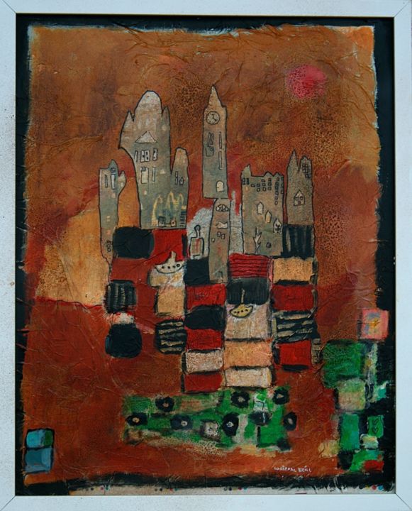 Collages titled "Mirage Dans Le Dese…" by Lucienne Weill, Original Artwork