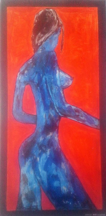 Painting titled "Nude, acrylic, canv…" by David Weinreb, Original Art, Acrylic