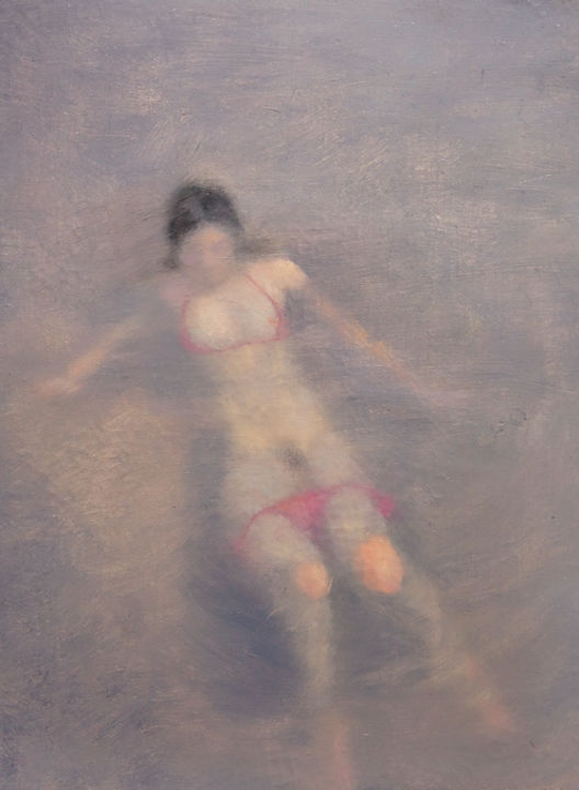 Malerei mit dem Titel "Women are like water" von Weiyu Xia, Original-Kunstwerk, Öl