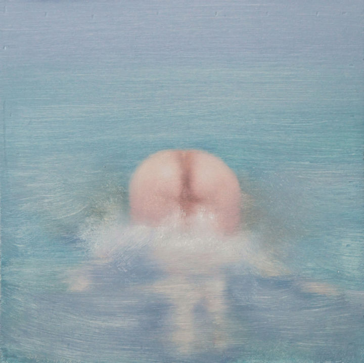 Malerei mit dem Titel "Splash Of Water--I…" von Weiyu Xia, Original-Kunstwerk, Öl