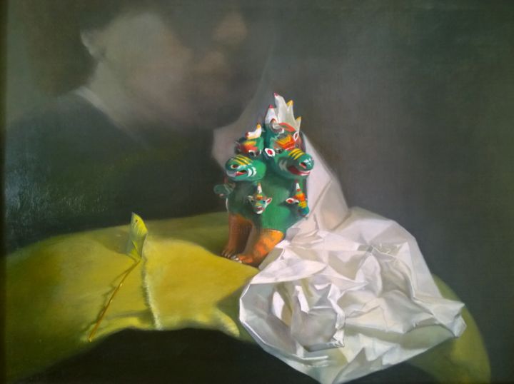 Картина под названием "Sometimes I can't b…" - Weiyu Xia, Подлинное произведение искусства, Масло
