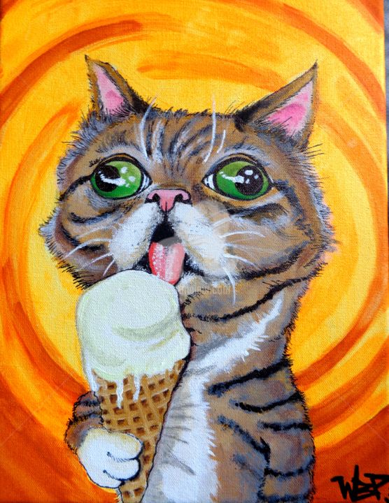 Peinture intitulée "Ice cream cocaine" par Wellington Wbp, Œuvre d'art originale, Acrylique