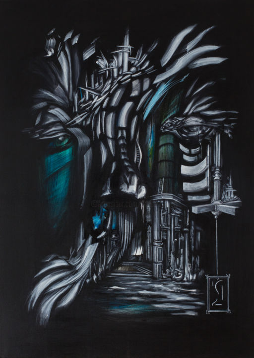 Painting titled "L'éclusier" by Welter Arnaud, Original Art, Acrylic