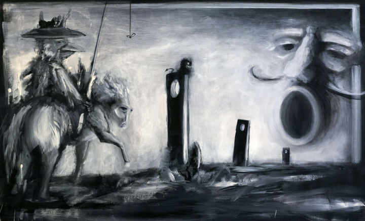 Schilderij getiteld "Sancho" door Welter Arnaud, Origineel Kunstwerk, Acryl Gemonteerd op Houten paneel