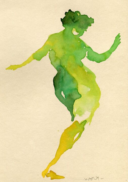 Painting titled "sans titre 34" by Sandrine Wely, Original Art, Ink