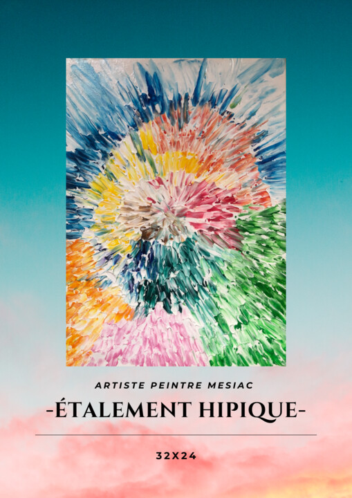 Painting titled "Etalement hipique" by Wendy Verger, Original Artwork, Acrylic