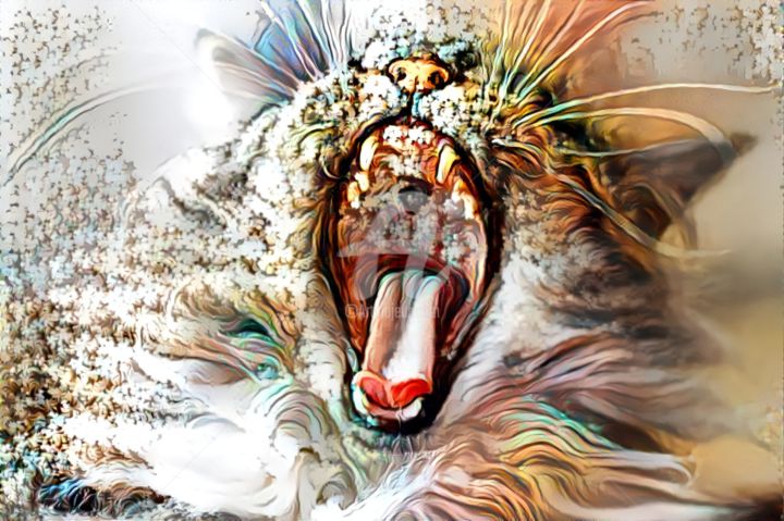 Digital Arts titled "Satin Yawn" by Redreamer, Original Artwork, Digital Painting