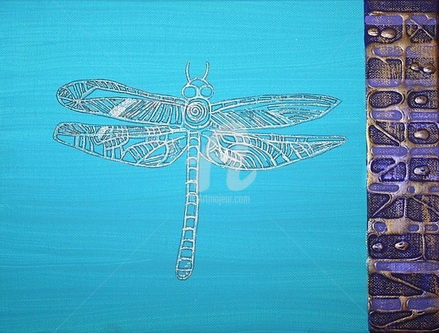 Schilderij getiteld "I AM DRAGONFLY" door Redreamer, Origineel Kunstwerk, Anders