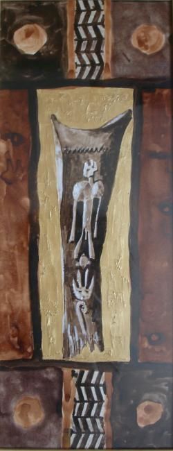Peinture intitulée "Esprits d'Afrique 2" par Nathalie Kelhetter, Œuvre d'art originale