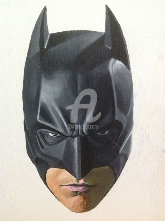 Malerei mit dem Titel "Batman" von Weng Hui Foong, Original-Kunstwerk, Acryl
