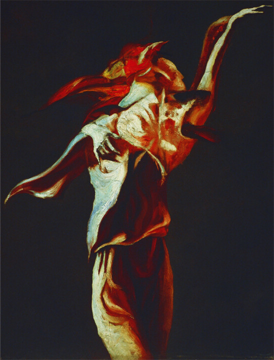 Pittura intitolato "La Danse Folle-90x1…" da Wenwu Wen, Opera d'arte originale, Olio