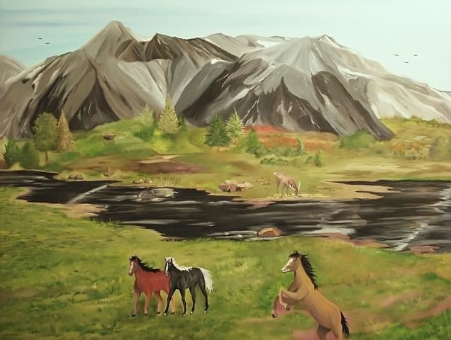 Peinture intitulée "Wildlife Reserve" par Weshon Hornsby, Œuvre d'art originale