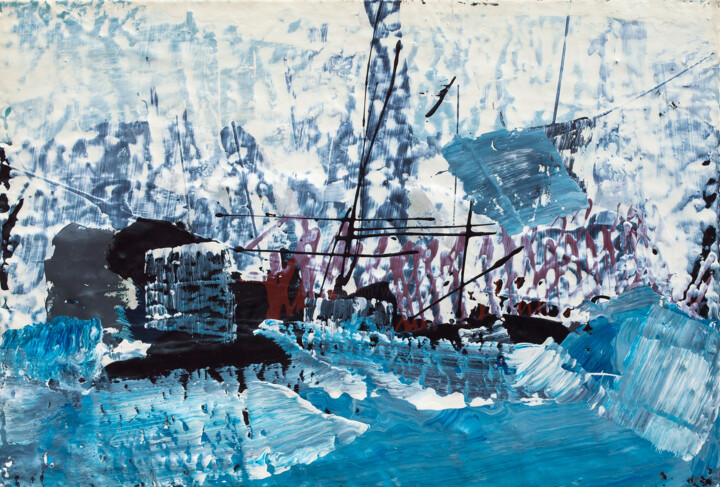 Malerei mit dem Titel "heavy storm" von Werner Schaile, Original-Kunstwerk, Öl