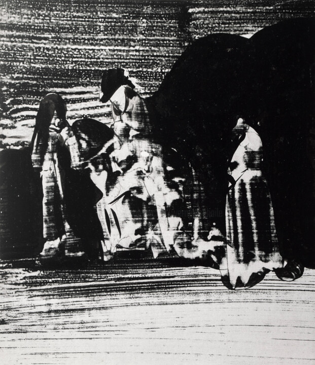 Disegno intitolato "Rückzug" da Werner Schaile, Opera d'arte originale, Inchiostro Montato su Cartone