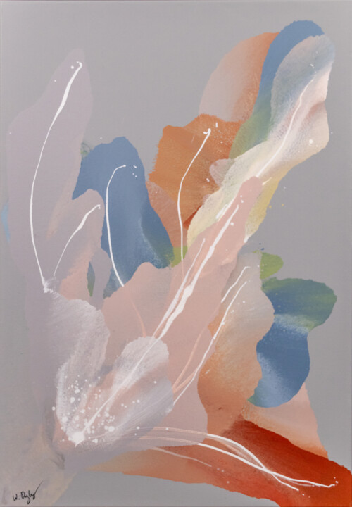 제목이 "Flowers of winter"인 미술작품 Weronika Dylag로, 원작, 아크릴 나무 들것 프레임에 장착됨