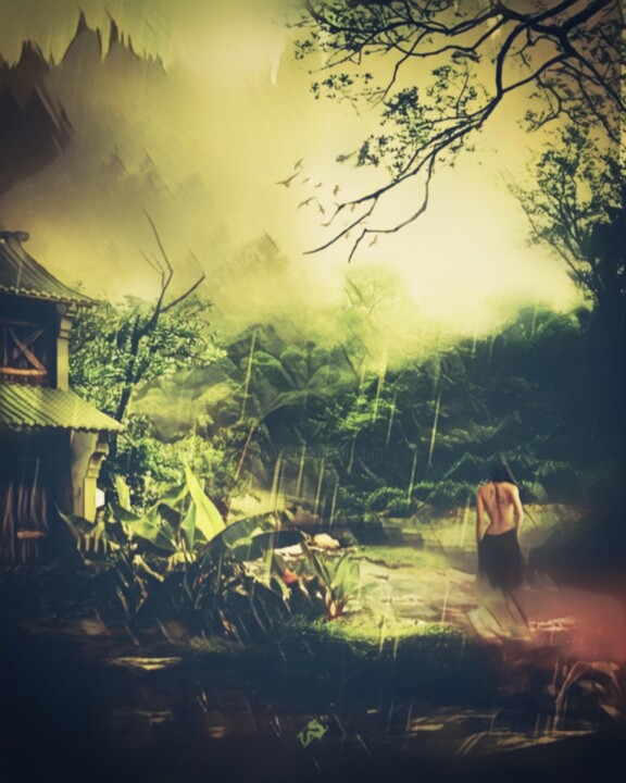 Digital Arts titled "Rain of Vietnam" by Wesley Duong, Original Artwork, Digital Painting
