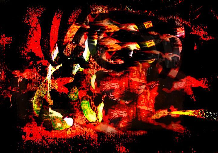 Digital Arts titled "Damaged red" by Alex Yusko-Leblanc, Original Artwork