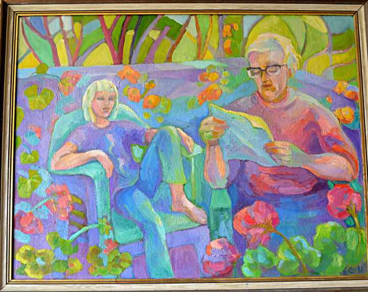 Painting titled "Whence and whither" by Eva Carty, Original Artwork, Oil Mounted on Wood Stretcher frame