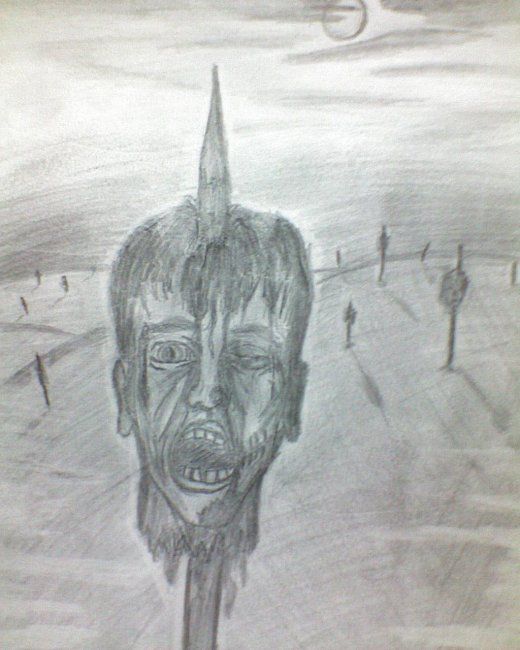 Dessin intitulée "Долина Смерти" par Nitroglycerin, Œuvre d'art originale