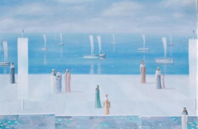Painting titled "Dream of the ocean" by Belyi Mir, Original Artwork