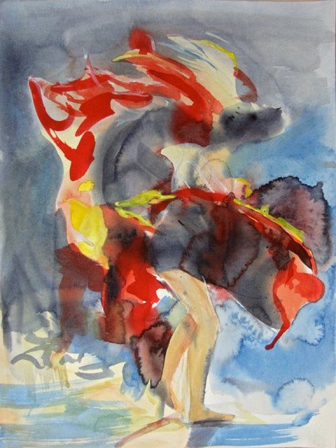 Drawing titled "Parawet Flame" by Daniel Whitmer, Original Art,