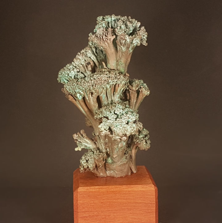 Sculpture intitulée "Broccoli nearly blo…" par Wichert Van Engelen / Frozensteel.Nl, Œuvre d'art originale, Bronze