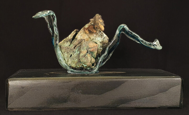 Skulptur mit dem Titel "Black Swan" von Wichert Van Engelen / Frozensteel.Nl, Original-Kunstwerk, Bronze