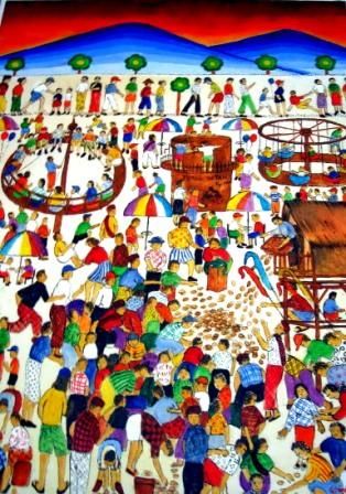 Peinture intitulée "Sirkus Keliling" par Widi Widiatmoko, Œuvre d'art originale
