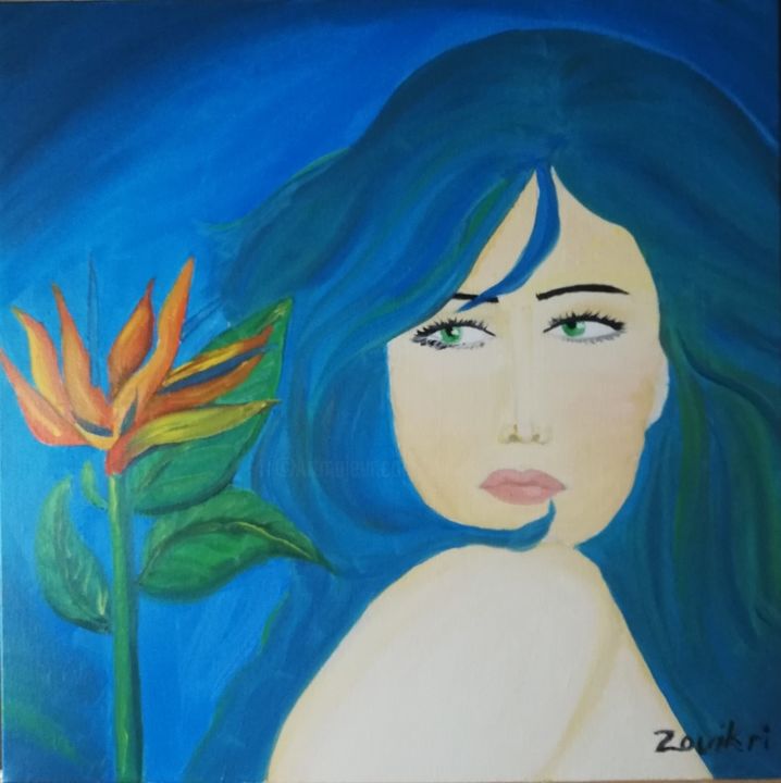 Painting titled "Exotic" by W Z, Original Artwork, Oil