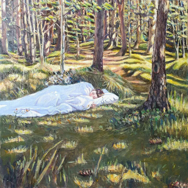Painting titled "Solstice" by Wieslawa Nowicka (wiwnow), Original Artwork, Oil