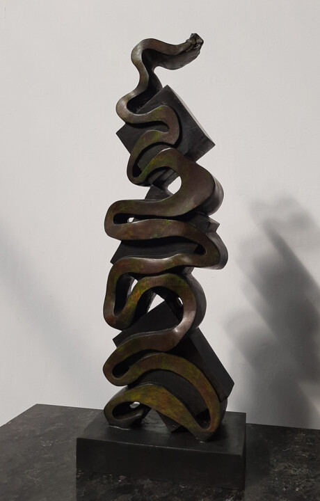 Skulptur mit dem Titel "The search for bala…" von Wiktor Kopacz, Original-Kunstwerk, Bronze