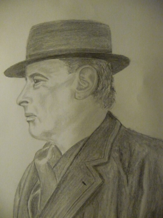 Drawing titled "Witold Gombrowicz-…" by Wiktoria Hel, Original Artwork, Conté