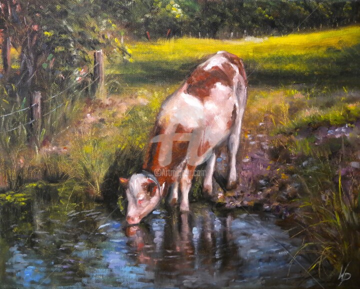 Painting titled "Rural Landscape" by Wiktoria Pydo, Original Artwork, Oil