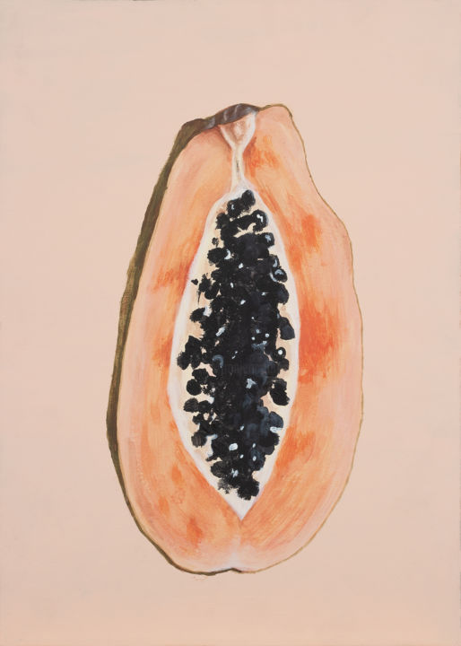 Painting titled "Papaya" by Wiktoria Wojciechowska, Original Artwork, Digital Print